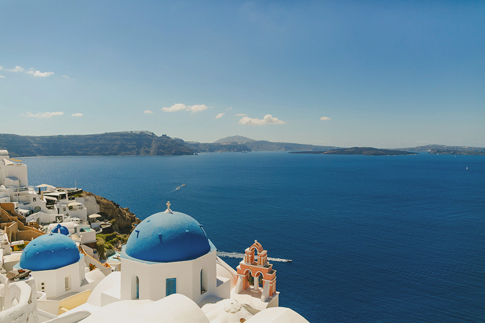 wedding church view caldera in santorini greece