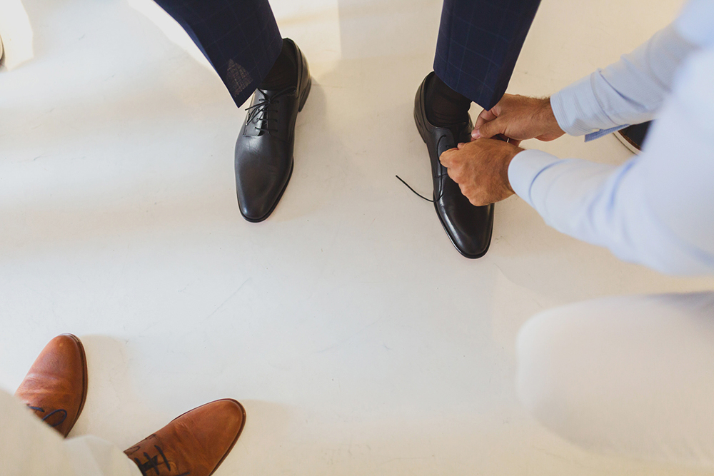 Preparation of groom in Santorini 