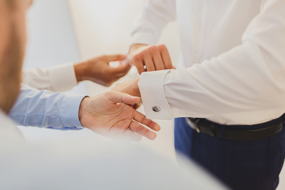 Preparation of groom in Santorini 