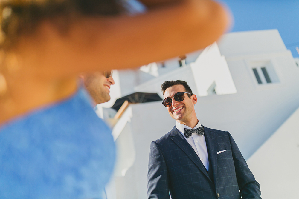 Santorini Groom is waiting for bride